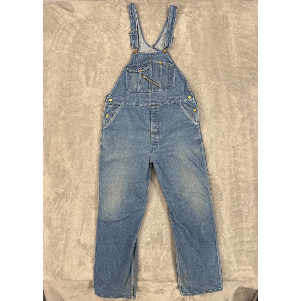 Key Imperial Bib Overalls Mens 38x30 Carpenter Denim Workwear Distressed Farmer